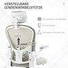 Vinsetto Bürostuhl mit drehbarer Kopfstütze, 4D-Rückenstütze (Schreibtischstuhl, 1 St), für Wohnzimmer, Grau Bild 5
