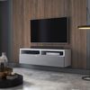 Selsey 'Rednaw' TV-Schrank mit Schublade, Mattweiß / Hochglanz Grau, 100 cm Bild 2