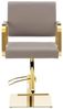 Physa Armlehnstuhl Friseurstuhl mit Fußstütze Höhe 49 - 65 cm Friseursessel 200 kg, Beige, Golden Bild 5