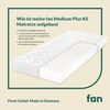 f.a.n. Medisan Plus KS – 7-Zonen- Kaltschaummatratze mit Klimafaser, Komforthöhe, Größe: 140x200, Härtegrad: H3 Bild 4
