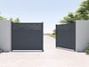Vente-unique - BAZIO Eingangstor Metall Grau - B 4,6 cm x H 176 cm x L 392 cm Bild 2
