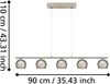 Eglo 94319 LED Hängeleuchte ROMAGNESE Glas satiniert amber, weiß max. 5X3,3W L:90cm B:10,5cm H:110cm 3000K Bild 5