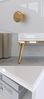 Nachtkonsole Goldin Nachttisch 50x34x54cm weiß goldfarben / Front Hochglanz Bild 5