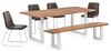Sitzbank Holzbank Massivholzbank Akazie 160x40 cm mit Metallbeinen weiß Baumkante Esszimmerbank Bullwer massivum braun Industrial-Stil Bild 3