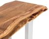 Sitzbank Holzbank Massivholzbank Akazie 160x40 cm mit Metallbeinen weiß Baumkante Esszimmerbank Bullwer massivum braun Industrial-Stil Bild 4