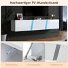 Ball & Cast TV Lowboard Hängend mit 5 Staufächern, Sideboard Wohnzimmer TV mit integrierter Beleuchtung, 180 x 35 x 30 cm, Weiß Bild 5