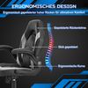 DUMOS Gaming Stuhl - Ergonomischer Gaming Sessel, Verstellbarer Drehbarer Gamingstuhl aus PU-Leder mit klappbaren Armlehnen, Geeignet für Zuhause, Büros usw(Schwarz-Grau) Bild 3