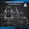 DUMOS Gaming Stuhl - Ergonomischer Gaming Sessel, Verstellbarer Drehbarer Gamingstuhl aus PU-Leder mit klappbaren Armlehnen, Geeignet für Zuhause, Büros usw(Schwarz-Grau) Bild 2