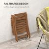 Outsunny Gartentisch Beistelltisch Outdoor, 2er-Set klappbrer Holztisch aus Holz (Campingtisch, 2-St, Klapptisch), für Garten, Balkon, Teak, 45 x 45 x 45 cm Bild 4