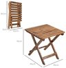 Outsunny Gartentisch Beistelltisch Outdoor, 2er-Set klappbrer Holztisch aus Holz (Campingtisch, 2-St, Klapptisch), für Garten, Balkon, Teak, 45 x 45 x 45 cm Bild 3