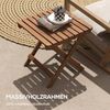 Outsunny Gartentisch Beistelltisch Outdoor, 2er-Set klappbrer Holztisch aus Holz (Campingtisch, 2-St, Klapptisch), für Garten, Balkon, Teak, 45 x 45 x 45 cm Bild 5