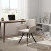 39F FURNITURE DREAM Ergonomischer Bürostuhl mit Armlehnen, 360° drehbar, höhenverstellbar 75–85 cm, Stoff Beige, mit Rollen für Home Office Bild 5