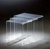 Hochwertiger Acryl-Glas Dreisatztisch, klar, 44x29,5 cm, H 42,5 cm und 39x29,5 cm, H 40,5 cm und 34x29,5 cm, H 38,5 cm, Acryl-Glas-Stärke 8 mm, 44x29,5 cm, H 42,5 cm und 39x29,5 cm, H 40,5 cm und 34x29,5 cm, H 38,5 cm Bild 1