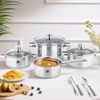 CS Koch-Systeme Topf-Set BELM, Edelstahl (Set, 7-tlg, je 1 Kochtopf 16/18/20 cm, 1x Stielkasserolle 16 cm), mit Glasdeckel, Induktion Bild 2