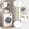 EUGAD Waschmaschinenregal, WC Regal über Waschmaschine Toilette, Waschmaschinenschrank Überbauschrank, Toilettenschrank, 3 Ablagen, Handtuchhalter, Metall Holzwerkstoff, 67 x 162 x 40 cm, Weiß Bild 5