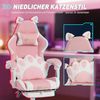 Vinsetto Gaming-Stuhl PC Stuhl Kunstleder (Computerstuhl, 1 St), Katzenohren, Lendenkissen mit Katzenpfoten, Fußstütze Bild 5