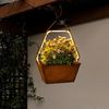 LED Solarlampe Außenleuchte, Korb, rostfarben, H 34,5 cm Bild 3