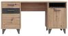 FORTE Raven Schreibtisch mit 1 Schublade und 2 Türen, Holzwerkstoff, Betonoptik Dunkelgrau/Artisan Eiche, B x H x T: 150 x 74 x 60 cm Bild 1