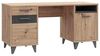 FORTE Raven Schreibtisch mit 1 Schublade und 2 Türen, Holzwerkstoff, Betonoptik Dunkelgrau/Artisan Eiche, B x H x T: 150 x 74 x 60 cm Bild 4