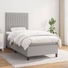 vidaXL Boxspringbett mit Matratze Hellgrau 100x200 cm Stoff 3141913 Bild 2