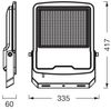 Osram ENDURA FLOOD PC 150W LED-Fluter, 4000K kaltweiß, 18000 Lumen, IP65 Flutlicht für Großflächen, 120 lm/W, Aluminium recycelt, Grau Bild 3
