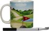 Kaffeetasse Golfplatz ca. 10 x 8 cm mit Zubehör Tischgolf Tasse aus Steingut Bild 2