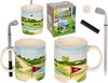 Kaffeetasse Golfplatz ca. 10 x 8 cm mit Zubehör Tischgolf Tasse aus Steingut Bild 4