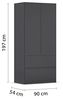rauch Drehtürenschrank Kleiderschrank Schrank Garderobe COSTA in den Breiten 91/136/181 cm (in 3 Ausstattungen BASIC/CLASSIC/PREMIUM) viel Platz, grifflose Front und Push-to-Open Funktion MADE IN GERMANY Bild 3