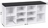 BAKAJI Bank Schuhregal für Haus, Mehrzweck, 10 Ablagen aus Holz, Melamin, Bücherregal mit Kissen aus Kunstleder, Größe 104 x 29,5 x 49 cm (Weiß) Bild 3