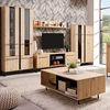 Homestyle4U Wohnzimmer-Set Modern, Eiche/Holz Bild 2
