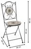 Kobolo Balkonset Sitzgruppe Gartenmöbel Tisch Stühle Metall Mosaik grau weiß, (3-tlg) Bild 5