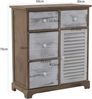 Rebecca Mobili Schubladenschrank im Vintage-Stil, Kommode in Grau Braun Weiß, 4 Schubladen 1 Tür, Holz, als Wohneinrichtung für Schlafzimmer Eingang – Maße: 70 x 60 x 30 cm (HxLxB) – Art. RE6074 Bild 3
