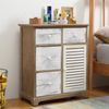 Rebecca Mobili Schubladenschrank im Vintage-Stil, Kommode in Grau Braun Weiß, 4 Schubladen 1 Tür, Holz, als Wohneinrichtung für Schlafzimmer Eingang – Maße: 70 x 60 x 30 cm (HxLxB) – Art. RE6074 Bild 4
