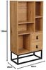 CaliCosy Bücherregal mit 2 Schubladen 5 Ablagen H120 cm - Helles Holz Bild 3