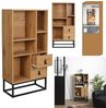 CaliCosy Bücherregal mit 2 Schubladen 5 Ablagen H120 cm - Helles Holz Bild 4
