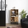 CaliCosy Bücherregal mit 2 Schubladen 5 Ablagen H120 cm - Helles Holz Bild 2