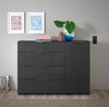 Stella Trading Kommode SANTORIN Anthrazit mit Glasfront, 135 x 99 x 40 cm (B/H/T), Holzwerkstoff Bild 2