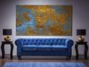 3-Sitzer Sofa Samtstoff kobaltblau CHESTERFIELD Bild 2
