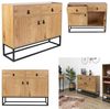 HOME DECO FACTORY Sideboard aus Holz und Metall, Abbott Möbel Bibliotheische Aufbewahrung, Holzwerkstoff, Natürliches Schwarz, 100. 00x29. 00x80. 00 Bild 4