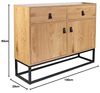 HOME DECO FACTORY Sideboard aus Holz und Metall, Abbott Möbel Bibliotheische Aufbewahrung, Holzwerkstoff, Natürliches Schwarz, 100. 00x29. 00x80. 00 Bild 3
