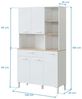 CaliCosy Highboard mit 5 Türen und 1 Schublade Kira - H186 cm - Weiß Bild 3