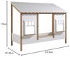Vipack Landhausbett mit Lattenrost & Dach, teilmassiv Kiefer oak / weiß, 90x200 cm Bild 2