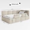 Selsey 'Cloudy' Kinderbett 120 cm, Bettkasten, 2x Rausfallschutz, Chenille, rechts, Braun Bild 3