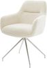Esszimmerstuhl Pejo-Flex Teddystoff Beige Kreuzgestell konisch Edelstahl Taschenfederkern Bild 1