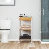 Versa Minden Möbel für das Bad, Badezimmerregal mit 2 Ablagen, Maßnahmen (H x L x B) 81 x 40 x 29,5 cm, Holz, Farbe: Braun und weiß Bild 2