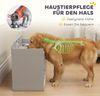 PawHut Futternapf Erhöhte Futterstation mit Aufbewahrungsschrank, 2 Schüsseln, Edelstahl, für große Hunde, Grau Bild 4