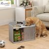 PawHut Futternapf Erhöhte Futterstation mit Aufbewahrungsschrank, 2 Schüsseln, Edelstahl, für große Hunde, Grau Bild 2
