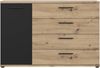 FORTE Lucyko Sideboard, Holzwerkstoff, Braun/Schwarz, 124,9 x 83,1 x 41,3 cm Bild 3