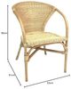 Rattanstuhl "Natur" lackiert, mit Armlehnen, handgefertigt, Korbstuhl, Bistrostuhl, Rattansessel Bild 3