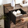 Songmics Kommode, Aufbewahrungsschrank, Stoffschubalden mit MDF-Front, Industrie-Design, für Flur, Wohnzimmer, vintagebraun-schwarz SGL45H Bild 5